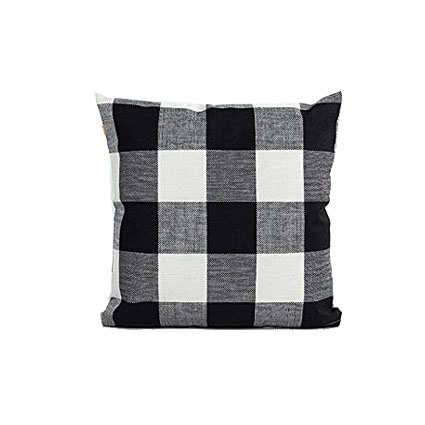 Coussin carreaux noir