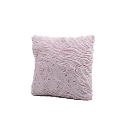 Coussin rose fourrure