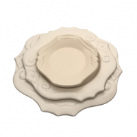 Assiette baroque blanc ivoire