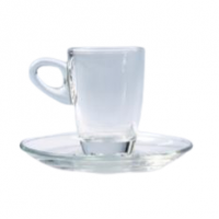 Ensemble mini-verrine verre avec anse et sous tasse 