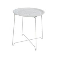 Table métal ronde déco blanche