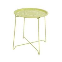 Table métal ronde déco vert