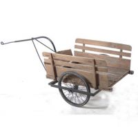 Carriole à boissons en bois roulants + contenants 