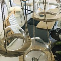 Pack vases boules transparentes à suspendre