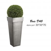 Buis boule avec pot galvanisé