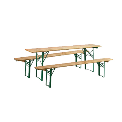 Table et bancs pliants bois métal