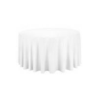 Nappe blanche polycoton ronde