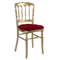 Chaise Napoléon III Dorée et galette rouge 