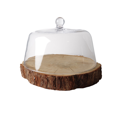 Pack Wood (plateau bois + cloche en verre)