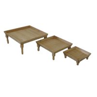 Set de 3 plateaux bois 