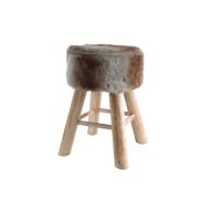 Tabouret fourrure loup