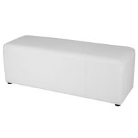 Pouf cuir blanc L120cm