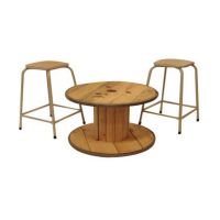 Ensemble bois métal tabouret Woody