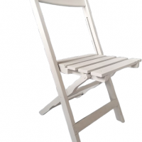 Chaise pliante bois blanc cassé 