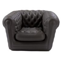 Fauteuil gonflable chesterfield noir 