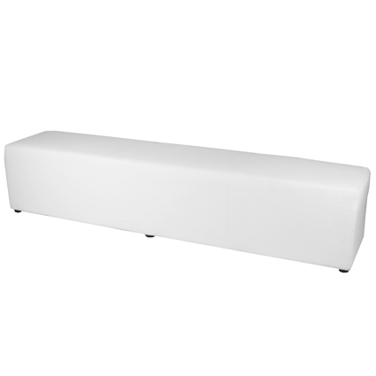 Pouf lounge cuir blanc 200*40