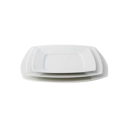 Assiette porcelaine blanche carrée